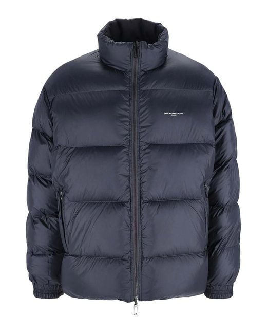 Emporio Armani Blue Reversible Down Jacket for men