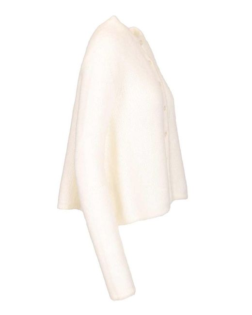 Loewe White Mohair Blend Cardigan