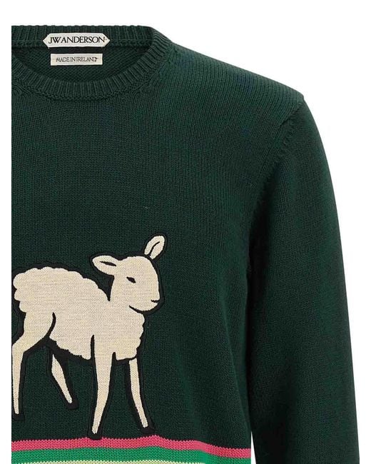 J.W. Anderson Green Sheep' Sweater for men