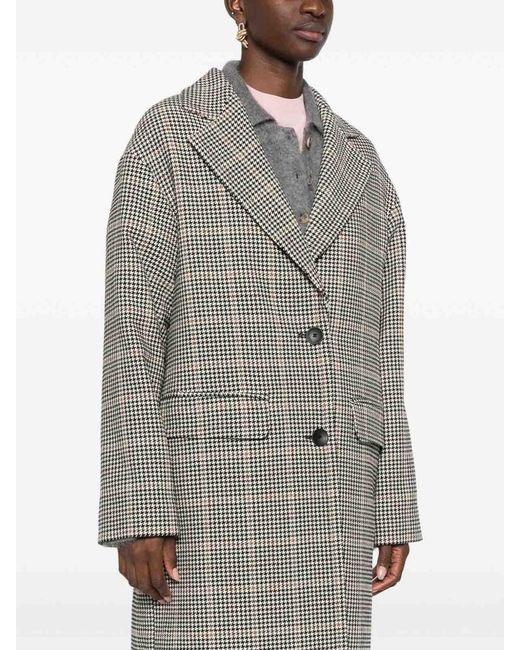 Tagliatore Gray Wool Single-Breasted Coat