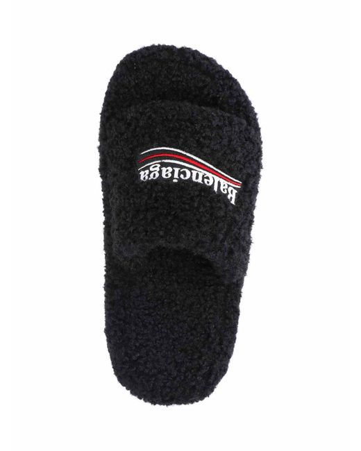 Balenciaga Black Slide Sandals