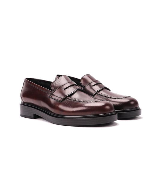 Triver Brown Leather Loafers