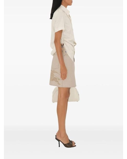Burberry Natural Cotton Jersey Skirt