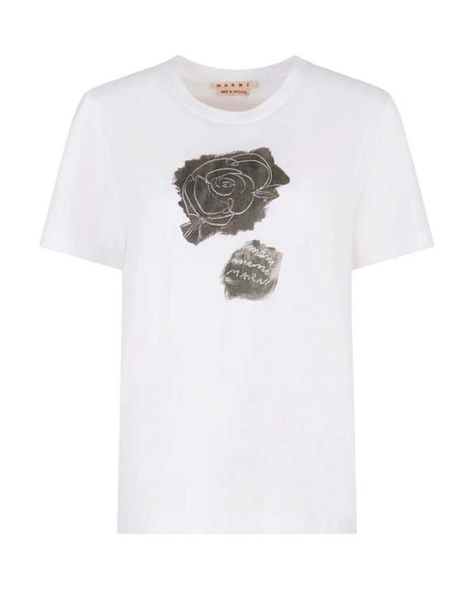 Marni White Logo T-Shirt
