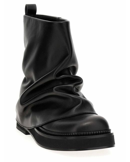 The Attico Black Mini Robin Combat Ankle Boots