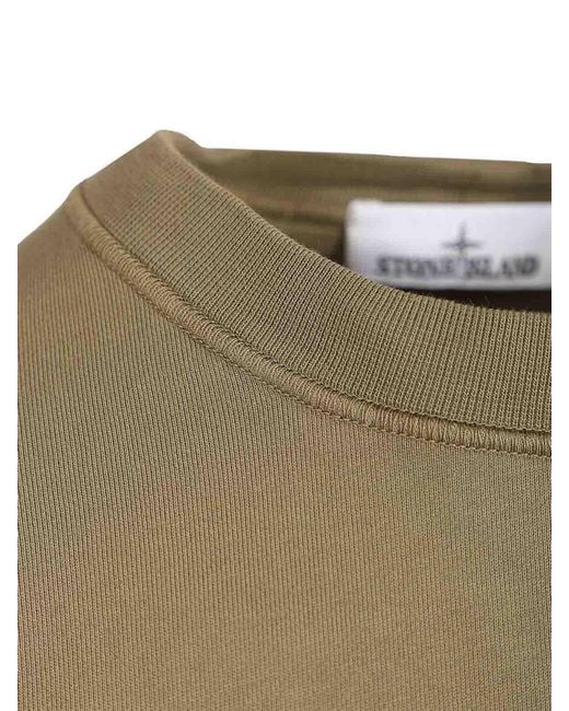 Stone Island Green Organic Cotton Sweatshirt for men