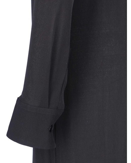 Jil Sander Black Long Sleeve Button-Front Shirt Dress