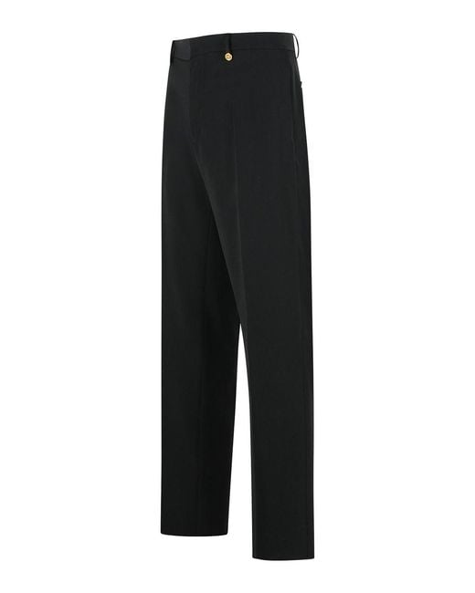 Versace Black Virgin Wool Trousers for men