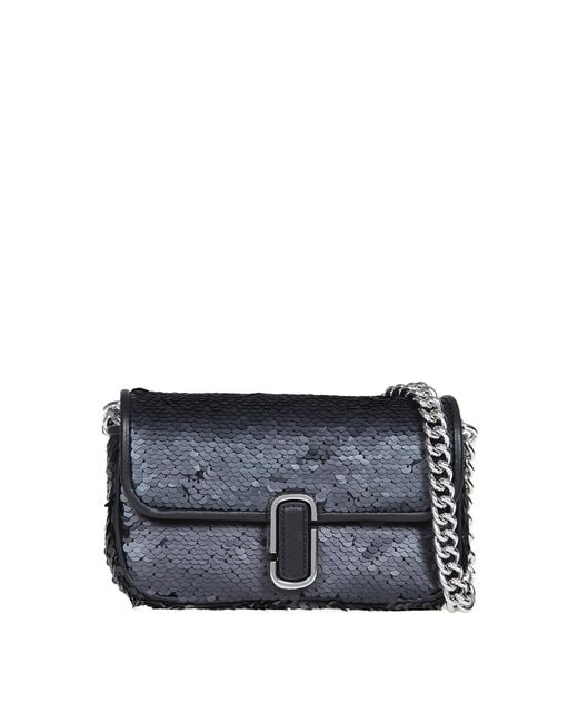 Marc Jacobs Blue Mini Fabric Bag With Sequins And Logo