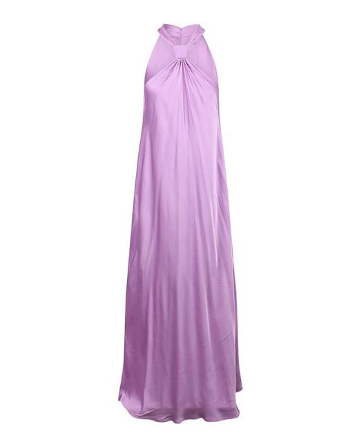 Essentiel Antwerp Purple Maxi-Dress With Almerician Neckline