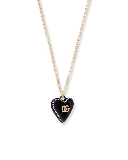Dolce & Gabbana White Metal Necklace With Rhinestones
