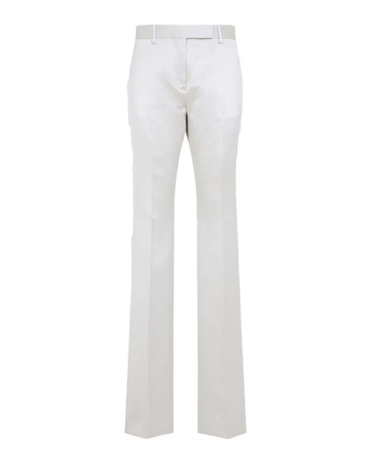 Tom Ford Gray Cotton And Silk Blend Trousers