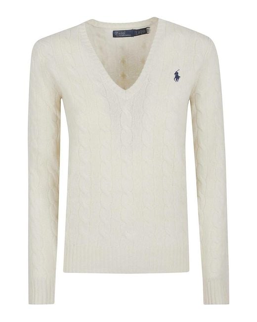 Polo Ralph Lauren White Kimberly-Long Sleeve-Pullover