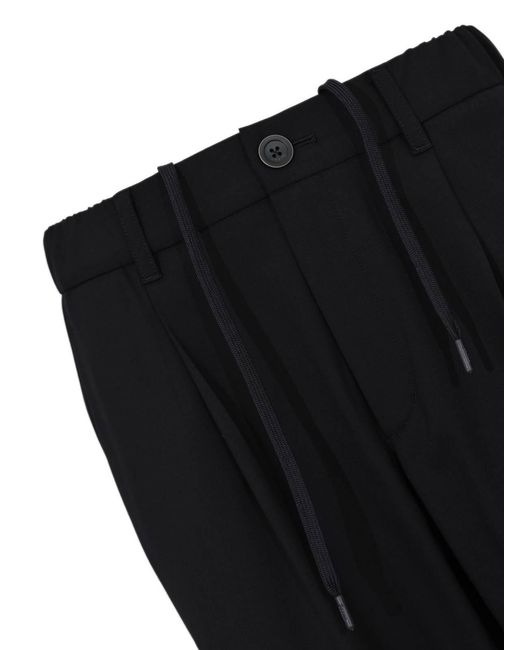 Herno Black Technical Wool Blend Trousers for men