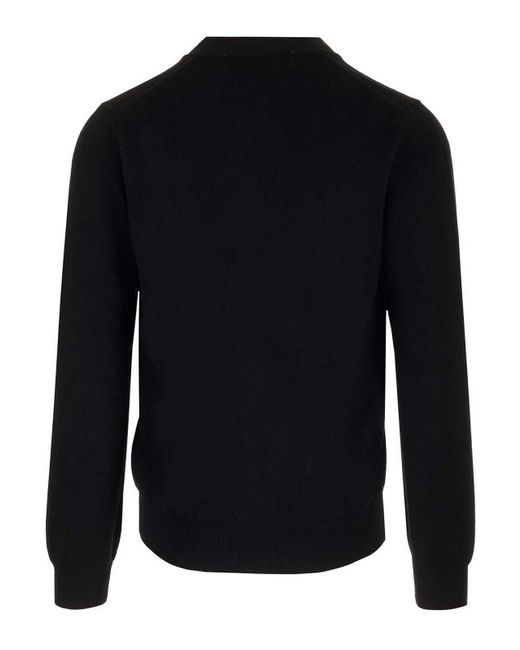 COMME DES GARÇONS PLAY Black Wool Cardigan for men