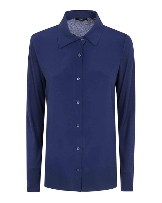 Seventy Blue Jersey Crepe Shirt