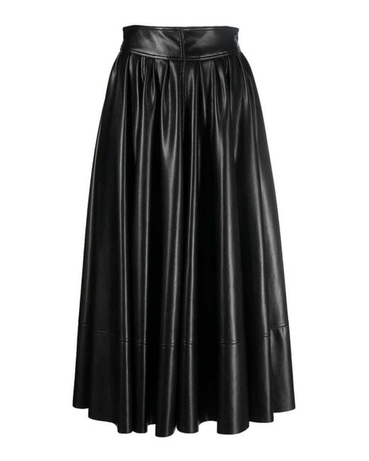 Philosophy Di Lorenzo Serafini Black Pleated Maxi Skirt With High-Quality Polyester Fabric And Design