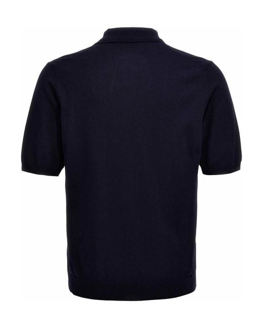 Zanone Blue Cotton Polo Shirt for men