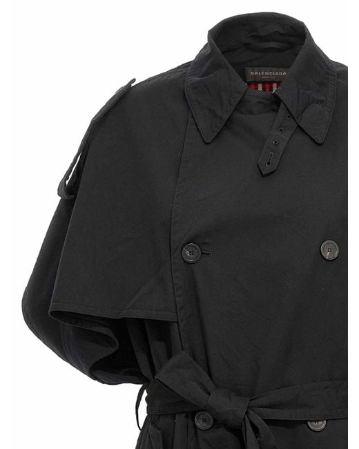 Balenciaga Black Stole Trench Coat