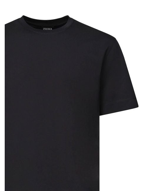 Zegna Black Cotton T-Shirt for men