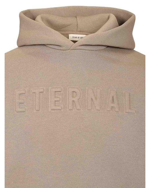 Fear Of God Natural Logo Embossed Hoodie for men