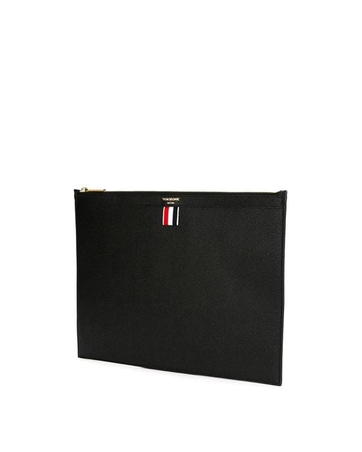 Thom Browne Black Leather Medium Document Holder for men