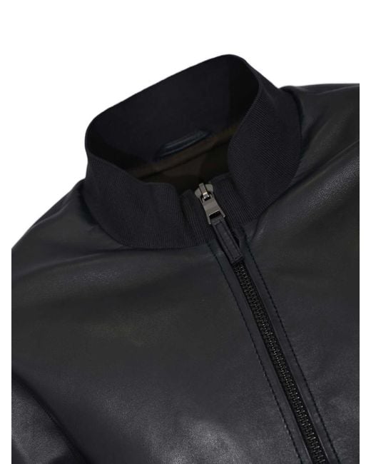 Leather Authority Black Derek Seamless Leather Jacket for men