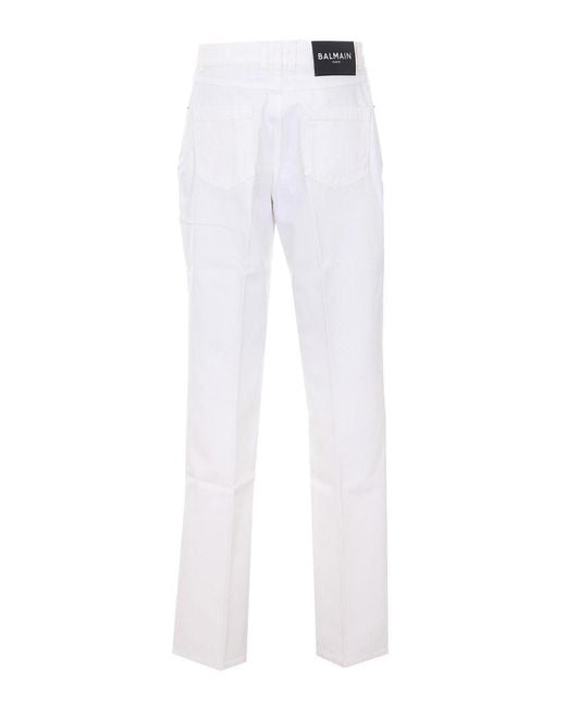 Balmain White Tailored Jeans