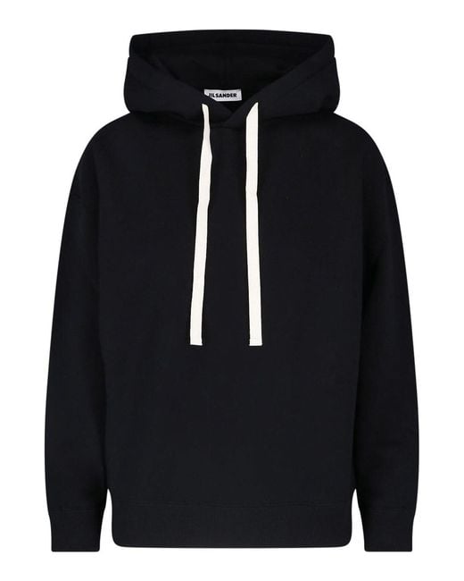 Jil Sander Blue Hooded Sweatshirt