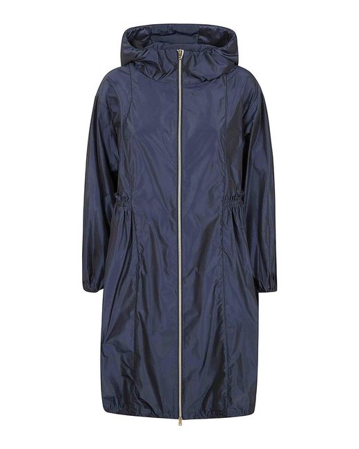 Herno Blue Midi Hooded Jacket