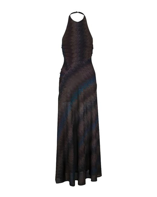 Missoni Black Pattern Halterneck Dress