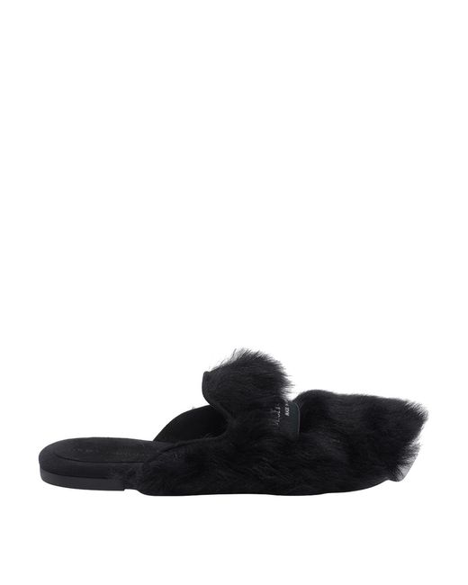 Dolce & Gabbana Black Shearling Slippers