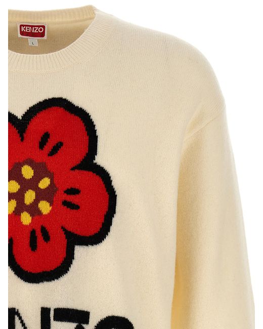 KENZO White Sweater "flower" for men