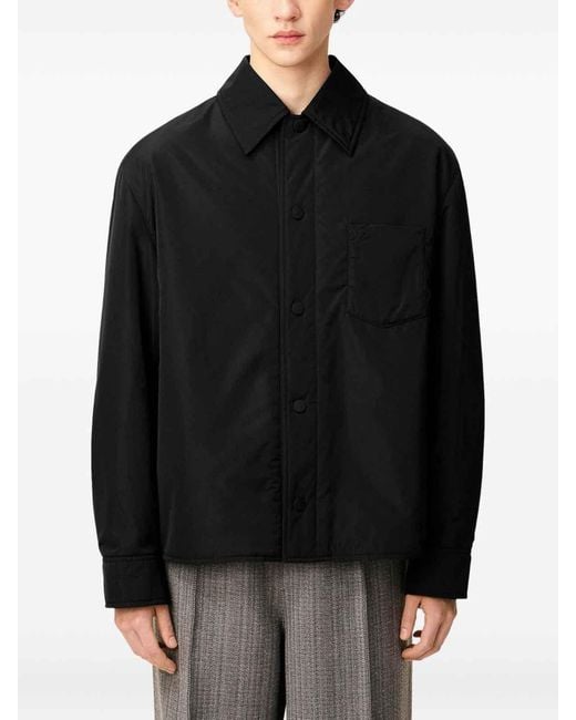 AMI Black Nylon Overshirt