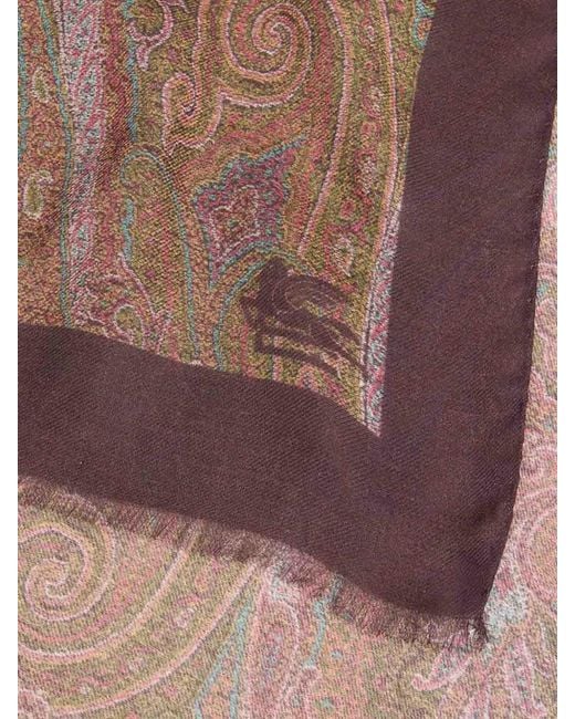 Sciarpa Stampata di Etro in Brown