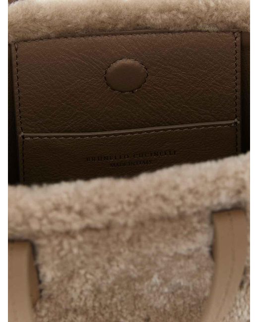 Brunello Cucinelli Gray Bc Duo Mini Handbag
