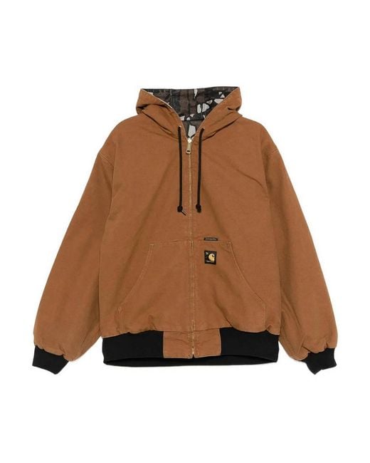 Carhartt Brown Og Active Leather Jacket for men