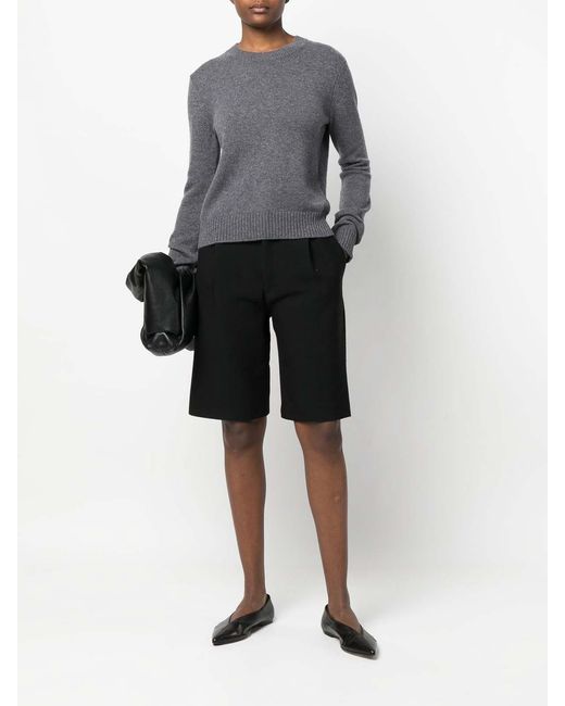 Lisa Yang Gray Mable Cashmere Crewneck Sweater