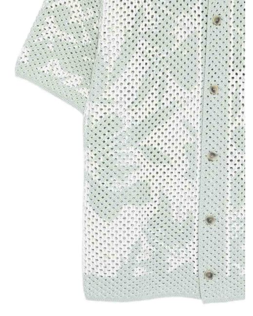 Altea Blue Floreal Print Short Sleeve Shirt for men