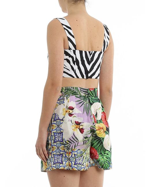 Dolce & Gabbana Black Zebra-Striped Cropped Top