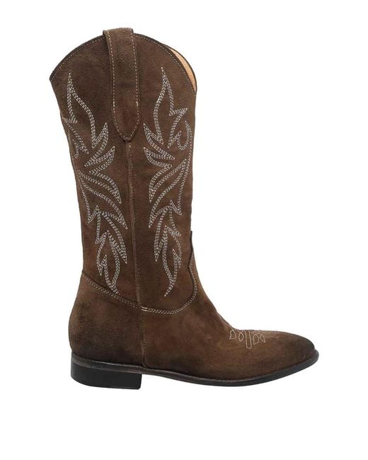 Pawelk's Brown Suede Texano Boots