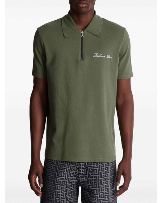 Balmain Green T-Shirt Logo for men