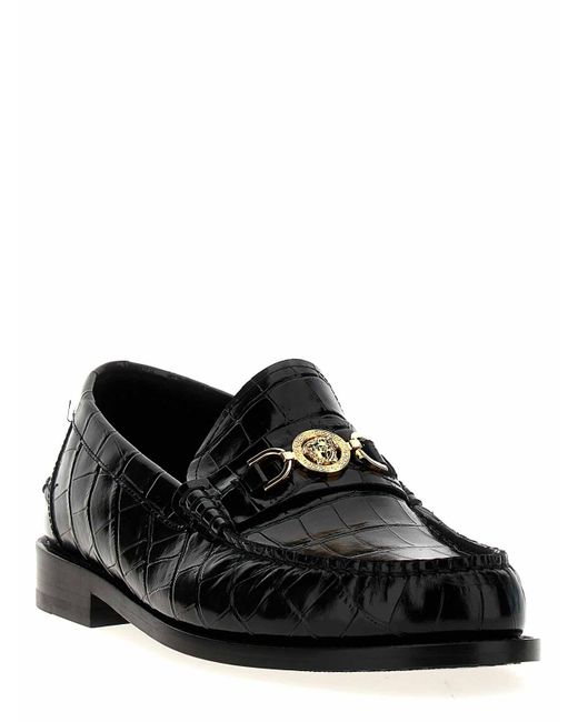 Versace Black Medusa Loafers for men