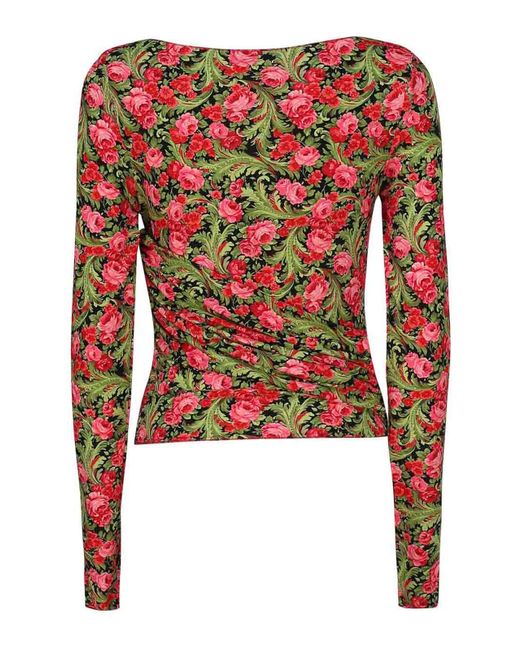Magda Butrym Red Long-sleeved Top With Print