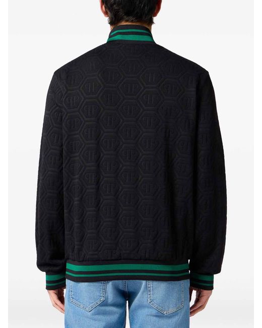 Philipp Plein Black Zip-Up Sweatshirt for men