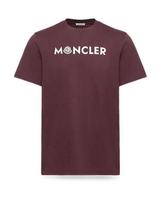 Moncler Purple Ss T-Shirt Burgundy for men