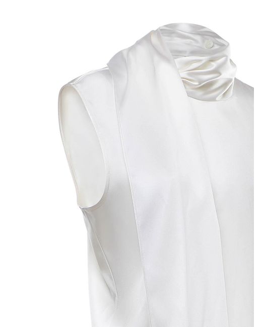 Bottega Veneta White Silk Satin Top