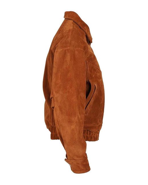 Blusotto Brown Daniela Oversized Suede Bomber