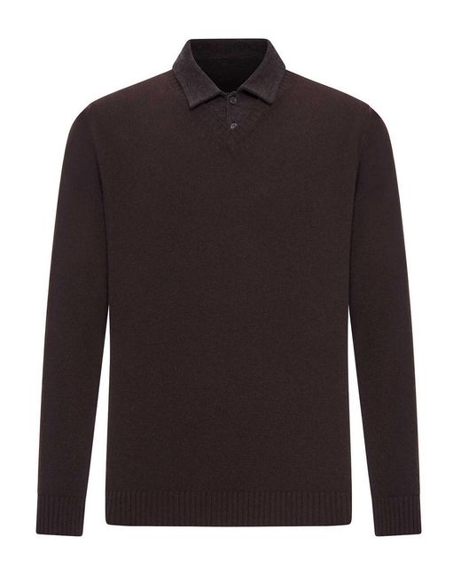 Roberto Collina Brown Cotton Piquet Polo Shirt for men