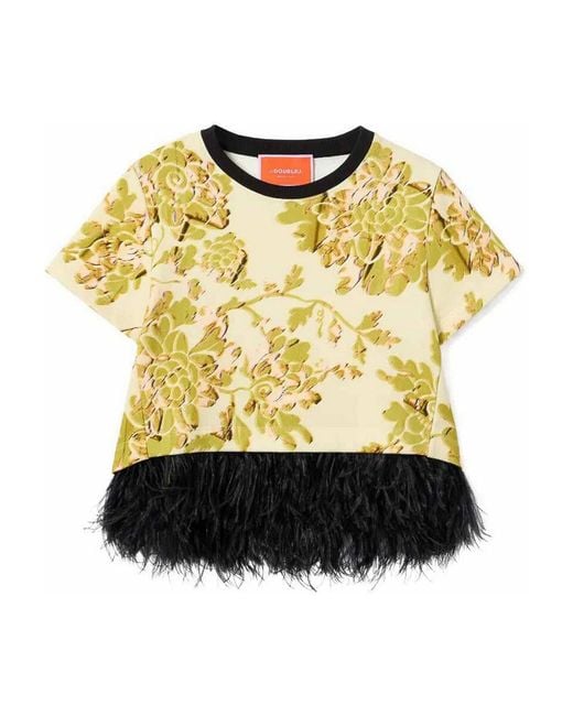 LaDoubleJ Yellow La Scala Tee (With Feathers)